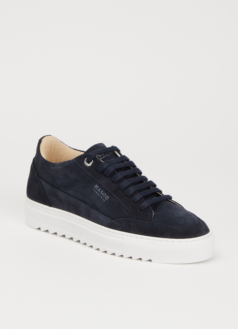 Mason Garments Heren Tia Nativo sneaker van suède in de kleur Donkerblauw, maat: 45