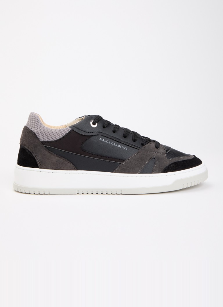 Mason Garments Heren Matera Primo sneaker van leer in de kleur Zwart, maat: 43