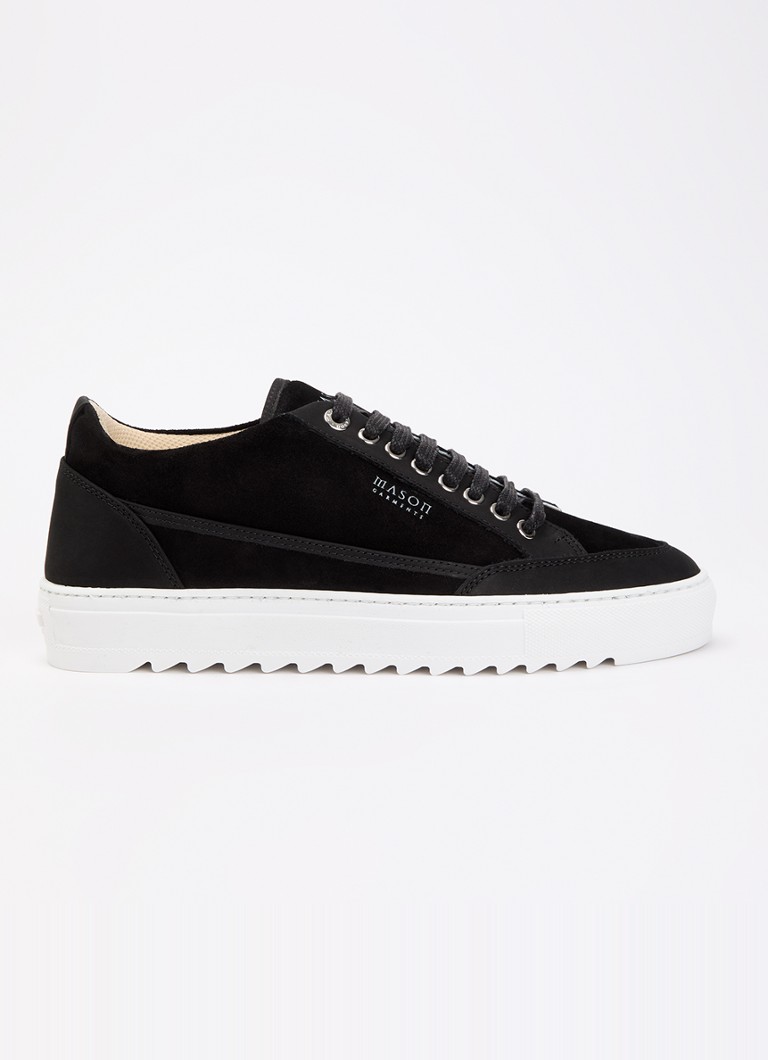 Mason Garments Heren Tia Miscuglio sneaker van suède met details van nubuck in de kleur Zwart, maat: 41