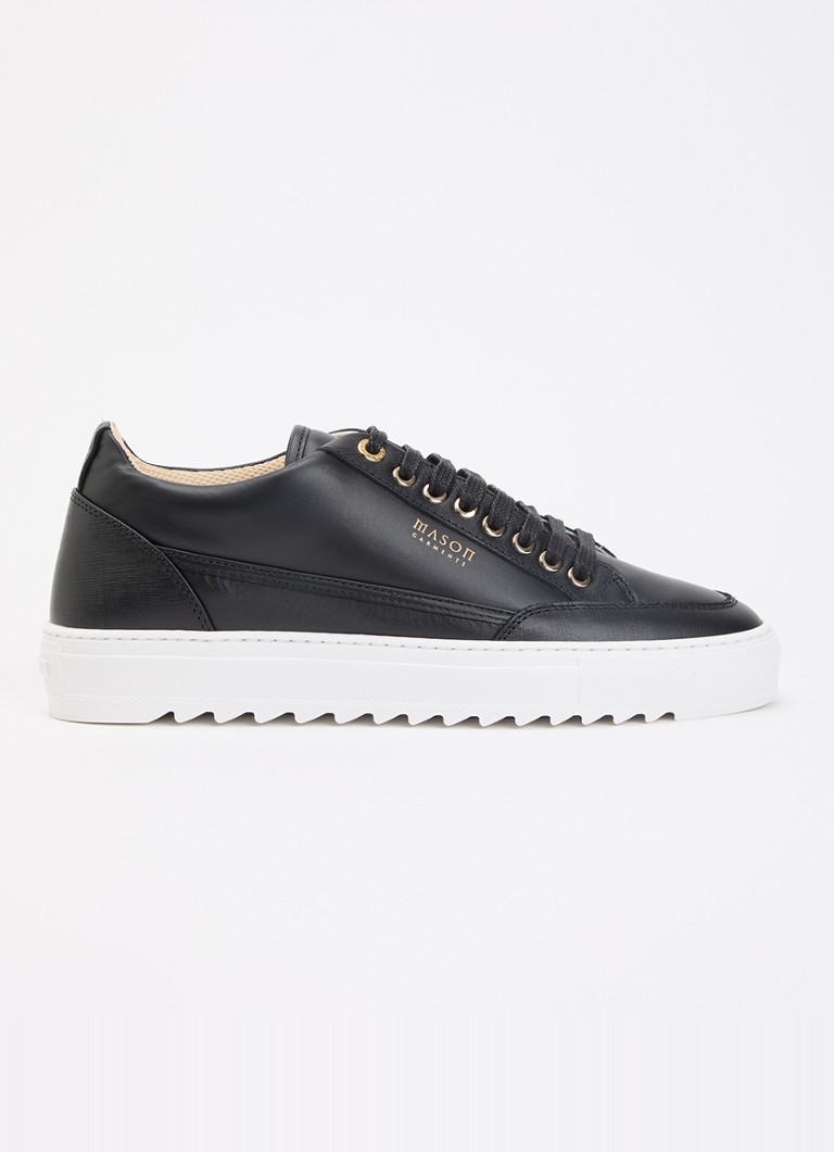 Mason Garments Heren Tia Semplice sneaker van leer in de kleur Zwart, maat: 43