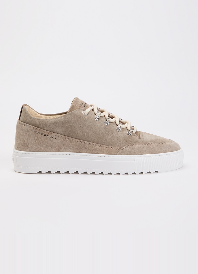 Mason Garments Heren Torino sneaker van suède in de kleur Donkerbeige, maat: 43