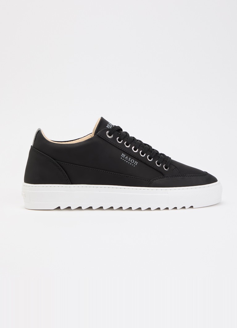 Mason Garments Heren Tia sneaker van nubuck in de kleur Zwart, maat: 46