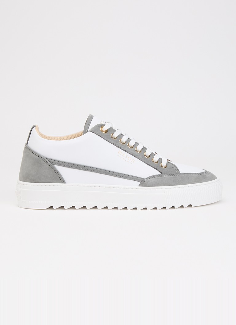 Mason Garments Heren Tia Giovanile sneaker van leer met details van nubuck in de kleur Donkergrijs, maat: 44