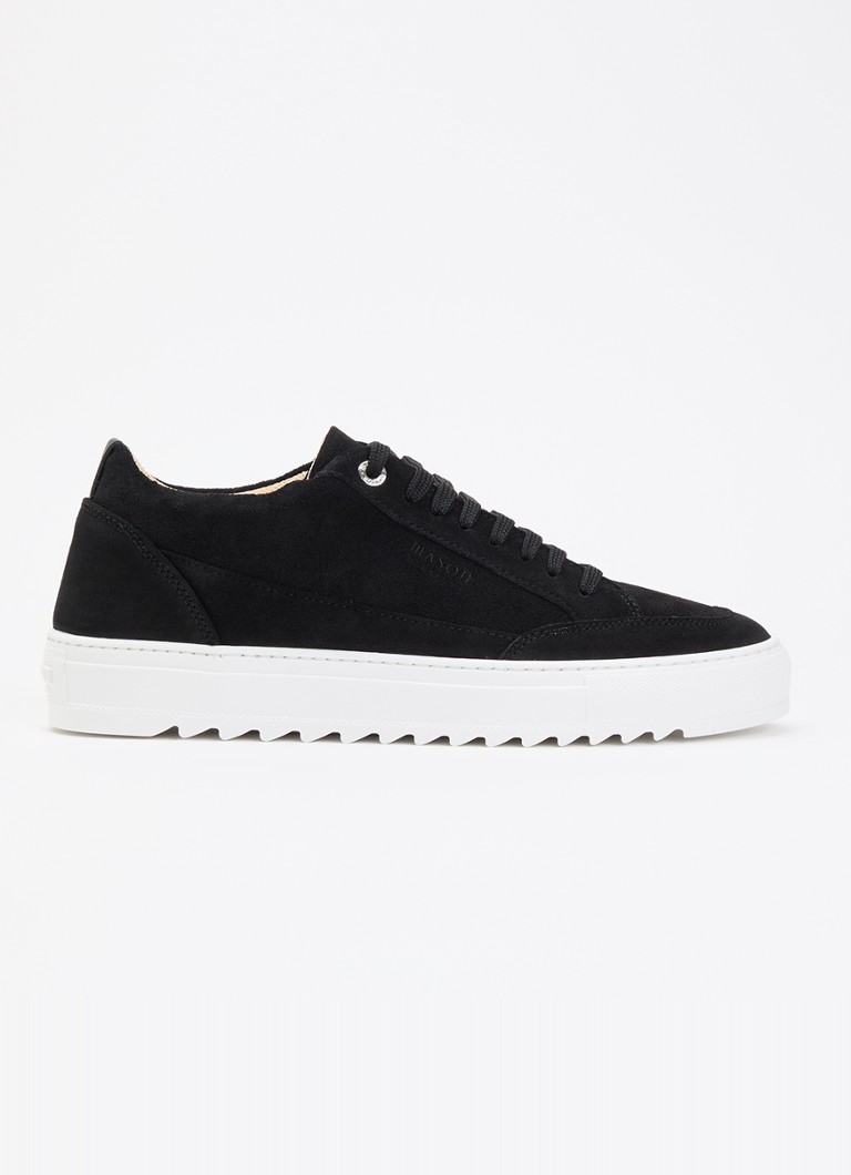 Mason Garments Heren Tia sneaker van nubuck in de kleur Zwart, maat: 43