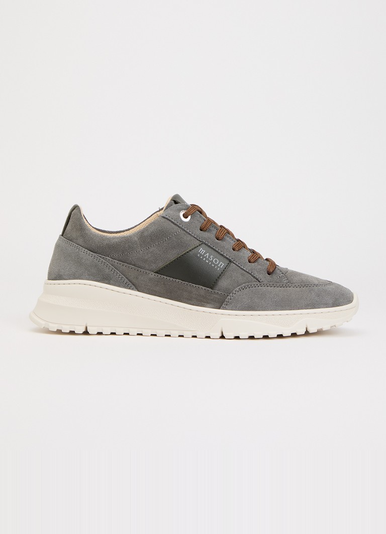 Mason Garments Heren Tia Runner sneaker van suède in de kleur Grijs, maat: 43