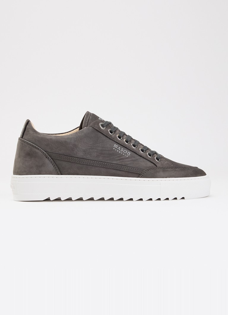 Mason Garments Heren Tia Sollevamento sneaker van nubuck in de kleur Middengrijs, maat: 46