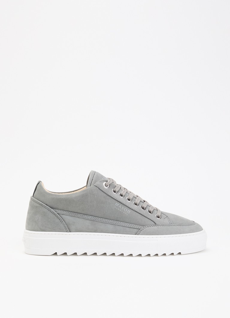 Mason Garments Heren Tia sneaker van nubuck in de kleur Lichtgrijs, maat: 46