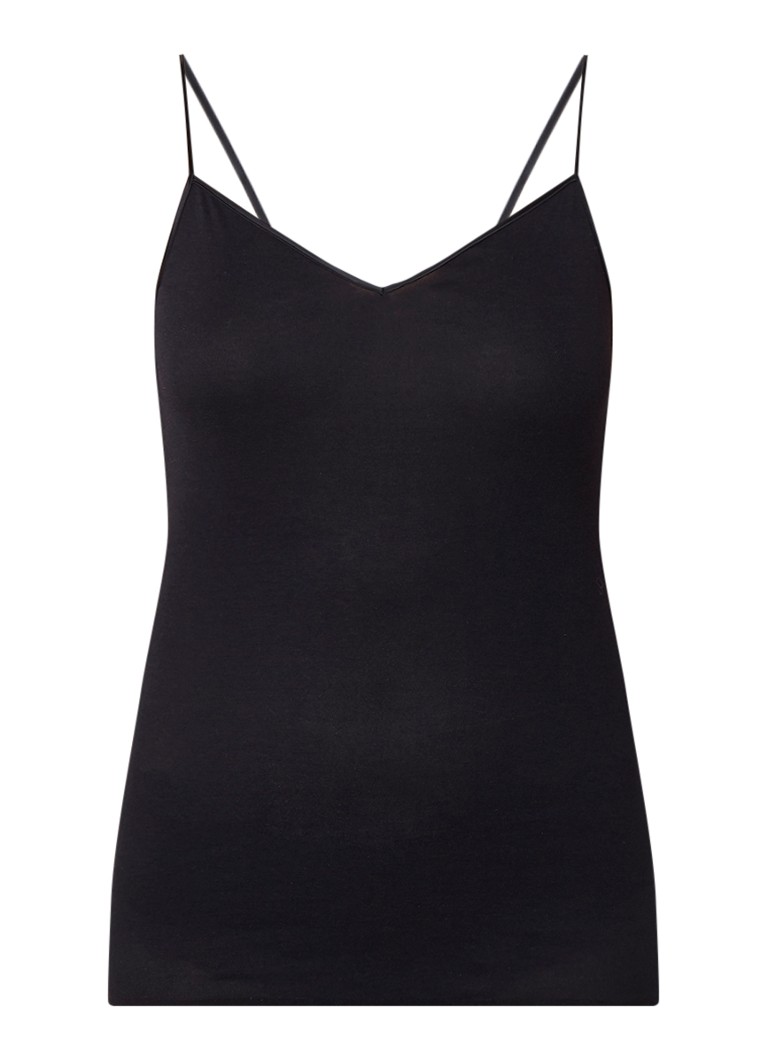 Hanro Dames Top met spaghettibandjes in de kleur Zwart, maat: M