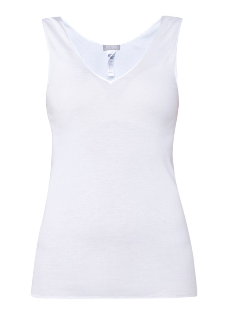 Hanro Dames Naadloos singlet van katoen in de kleur Wit, maat: XS