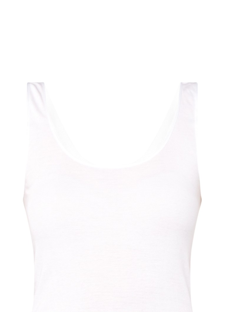 Hanro Dames Naadloos singlet met ronde hals in de kleur Wit, maat: XL