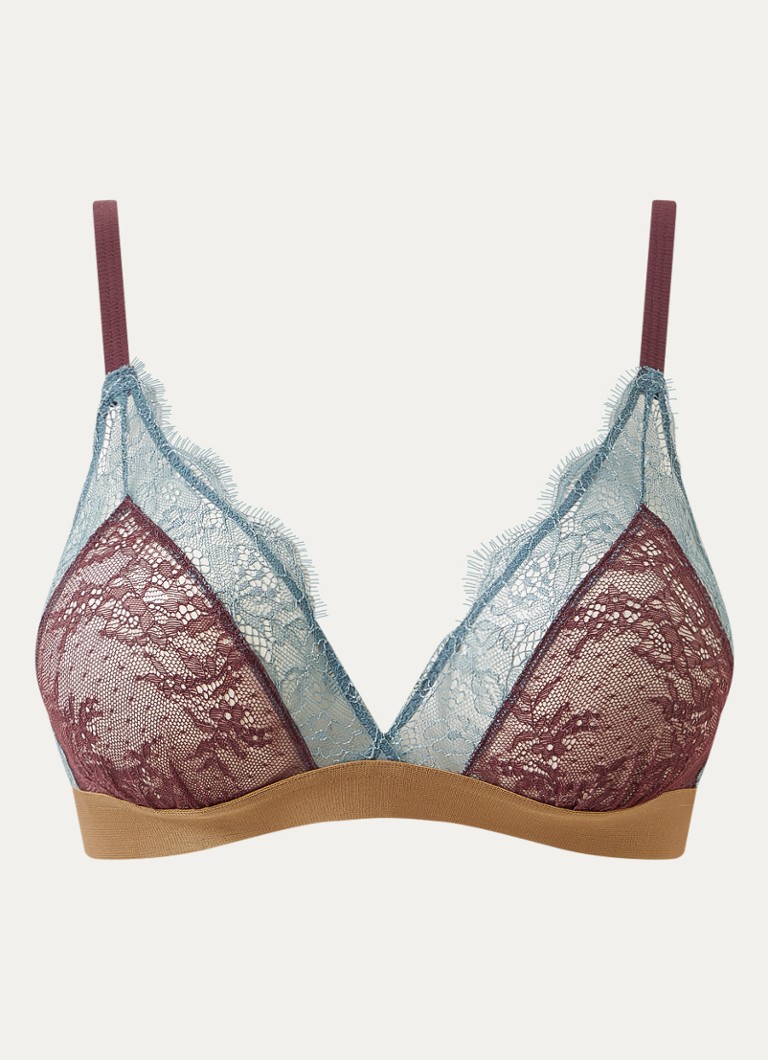 Love Stories Dames Love Lace plunge bh van kant in de kleur Bordeauxrood, maat: A/B80
