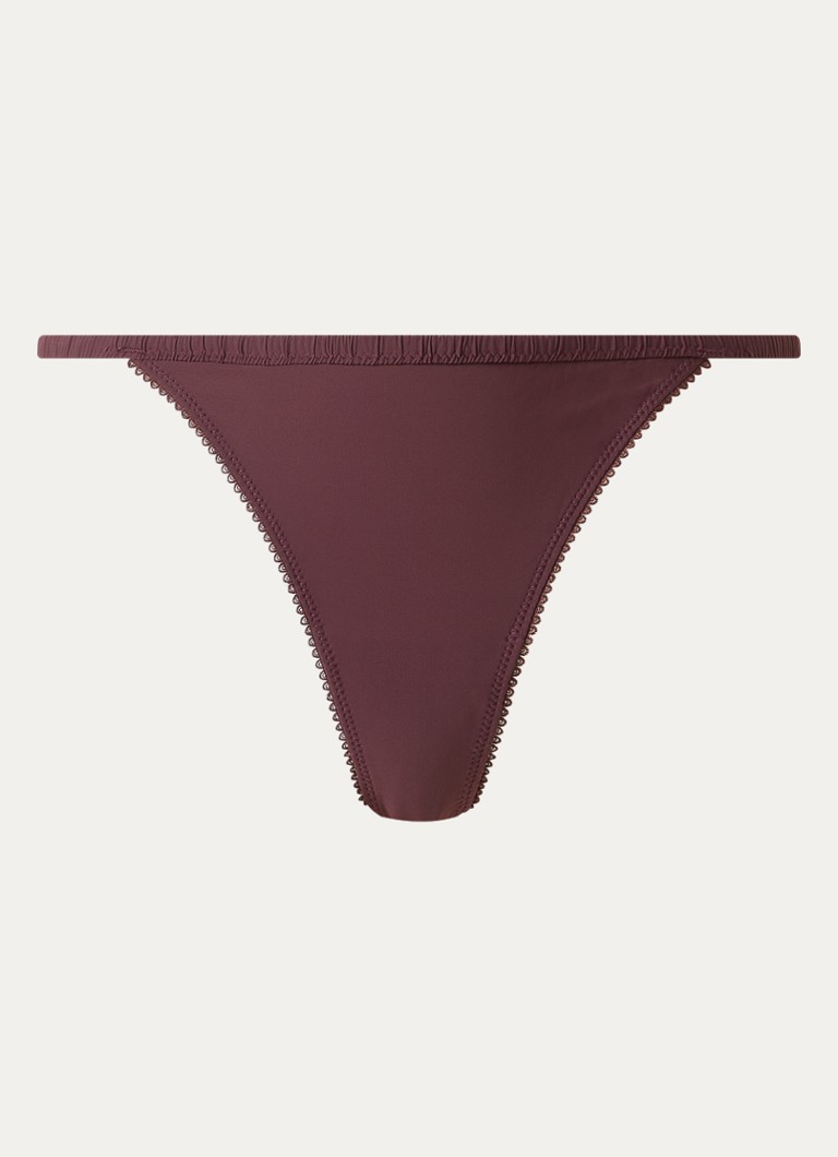 Love Stories Dames Roomservice string van kant in de kleur Aubergine, maat: XL