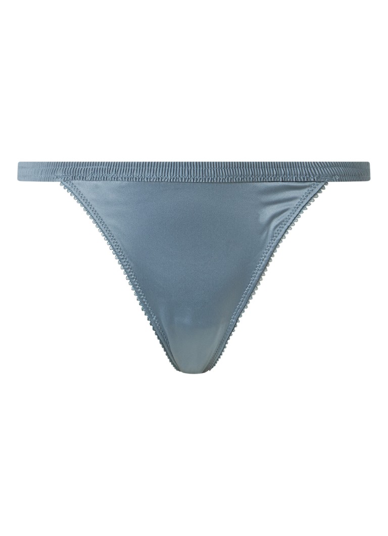 Love Stories Dames Wild Rose tanga van kant in de kleur Staalblauw, maat: S