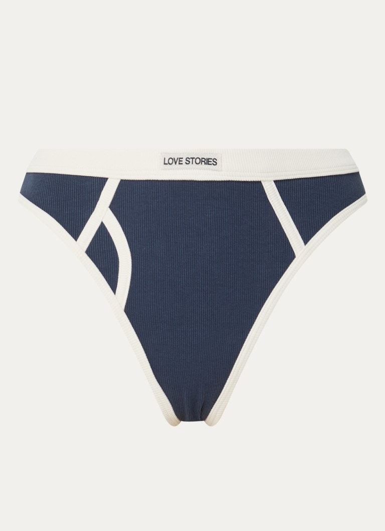 Love Stories Dames Enith high waisted slip met logo in de kleur Donkerblauw, maat: L