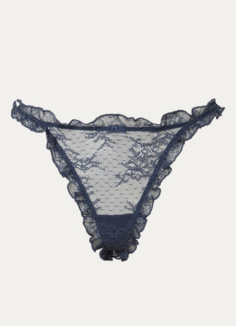 Love Stories Dames Lana string van kant in de kleur Donkerblauw, maat: M