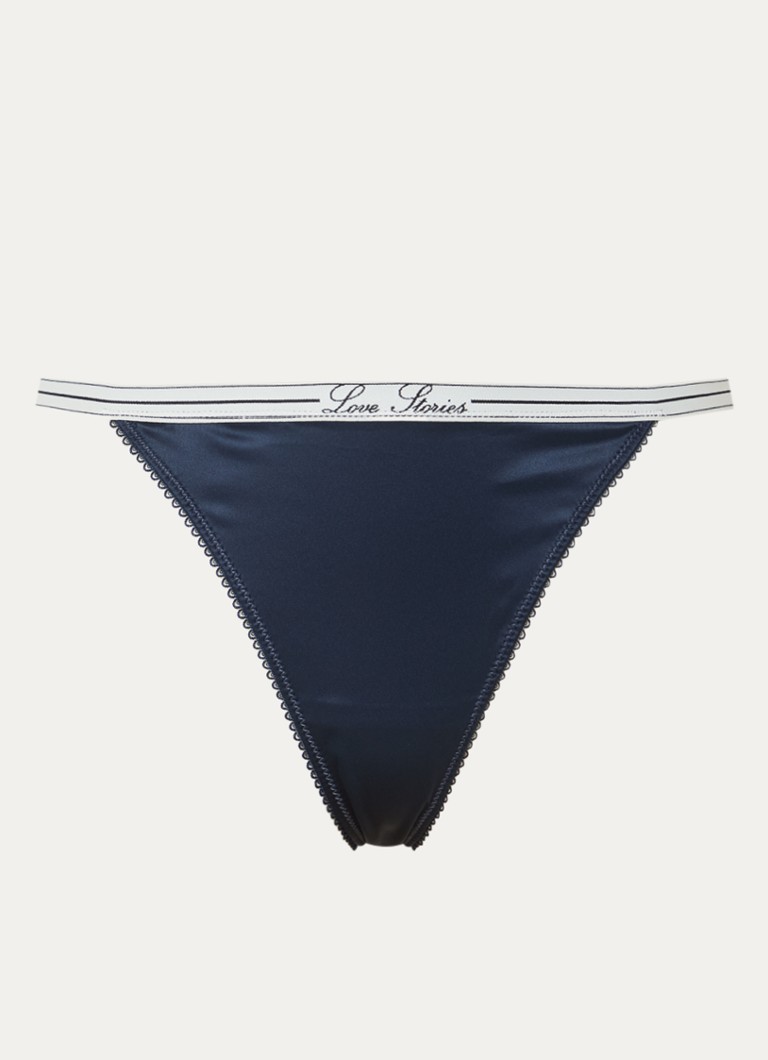 Love Stories Dames Roomservice string van kant in de kleur Donkerblauw, maat: L