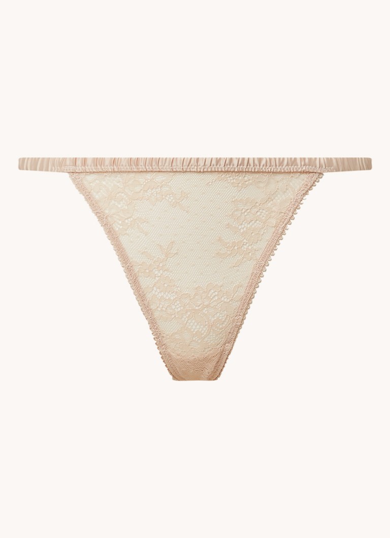 Love Stories Dames Charlotte tanga van kant in de kleur Donkerbeige, maat: L