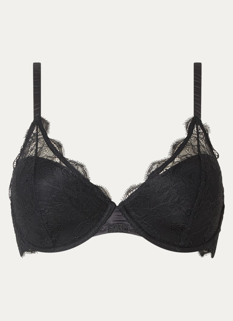 Love Stories Dames Gwyneth beugel bh met overlay van kant in de kleur Zwart, maat: B80