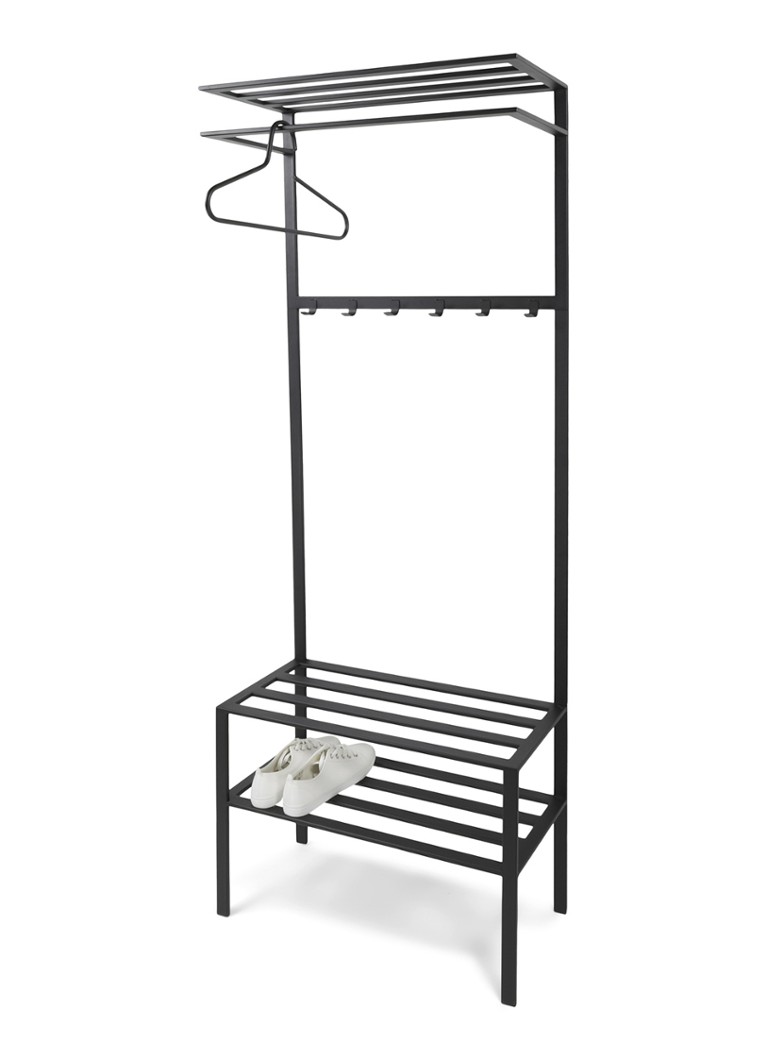 Spinder Ivar 2 kapstok met bankje 178 cm Zwart - Deal
