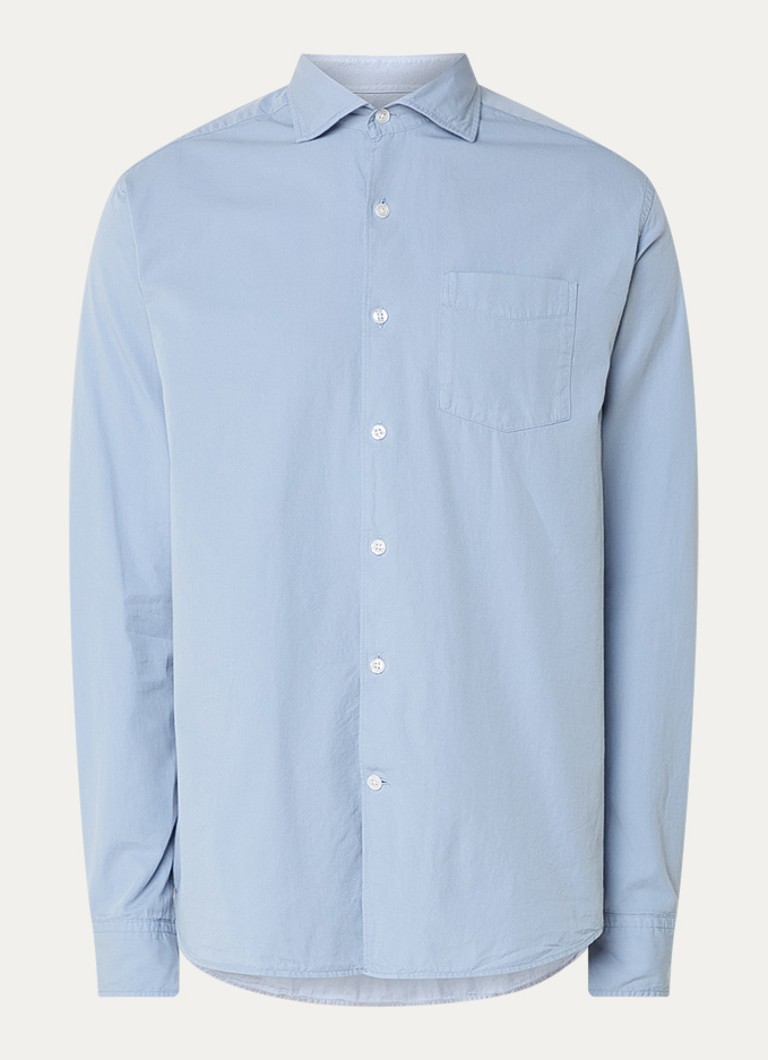 Oscar Jacobson Heren Regular fit overhemd met borstzak in de kleur Blauwgrijs, maat: XL