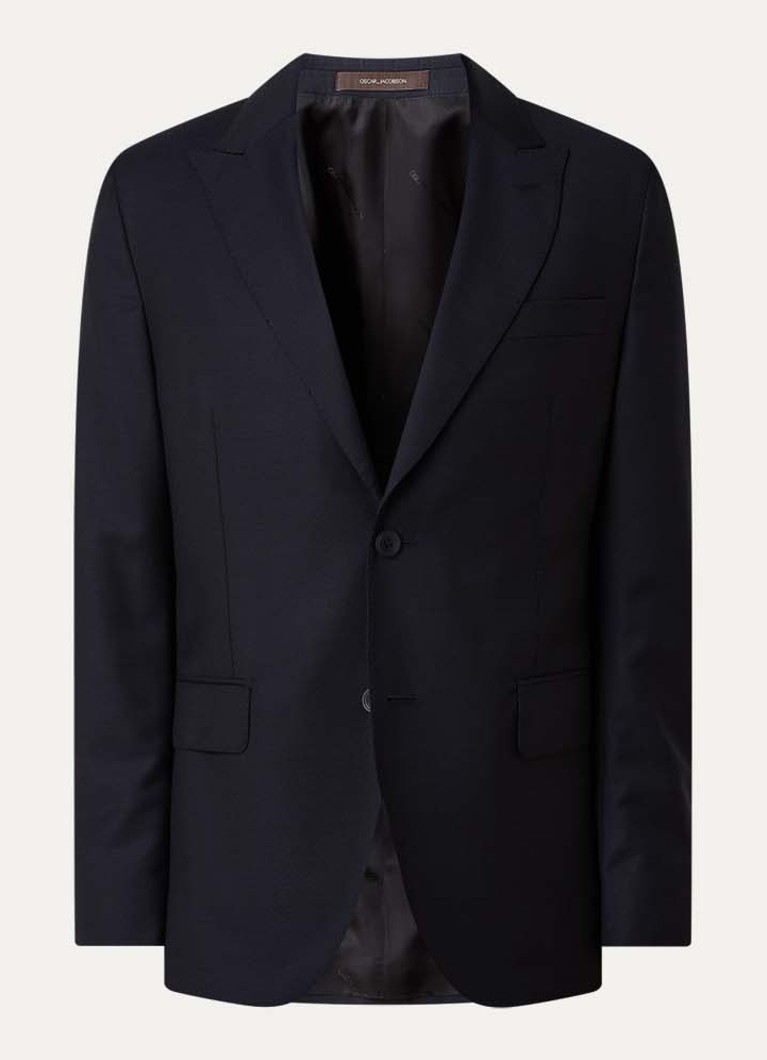 Oscar Jacobson Heren Faron regular fit colbert van wol met klepzakken in de kleur Donkerblauw, maat: 48