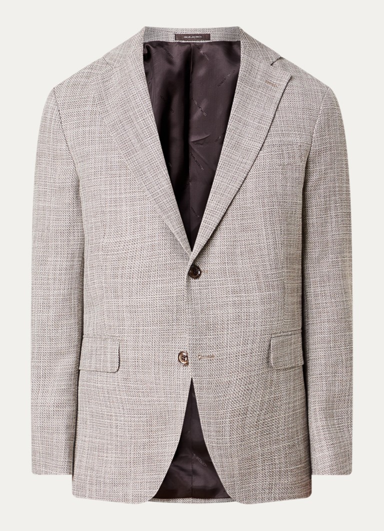 Oscar Jacobson Heren Fogerty regular fit colbert met klepzakken in de kleur Donkerbeige, maat: 52