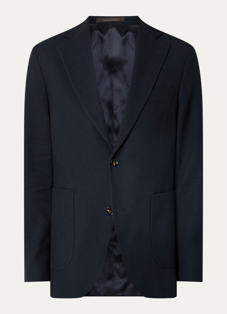 Oscar Jacobson Heren Fogerty regular fit colbert met klepzakken in de kleur Donkerblauw, maat: 50