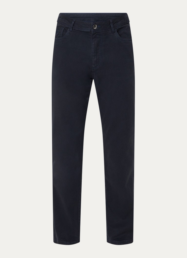 Oscar Jacobson Heren Straight leg jeans met gekleurde wassing in de kleur Donkerblauw, maat: 32/32