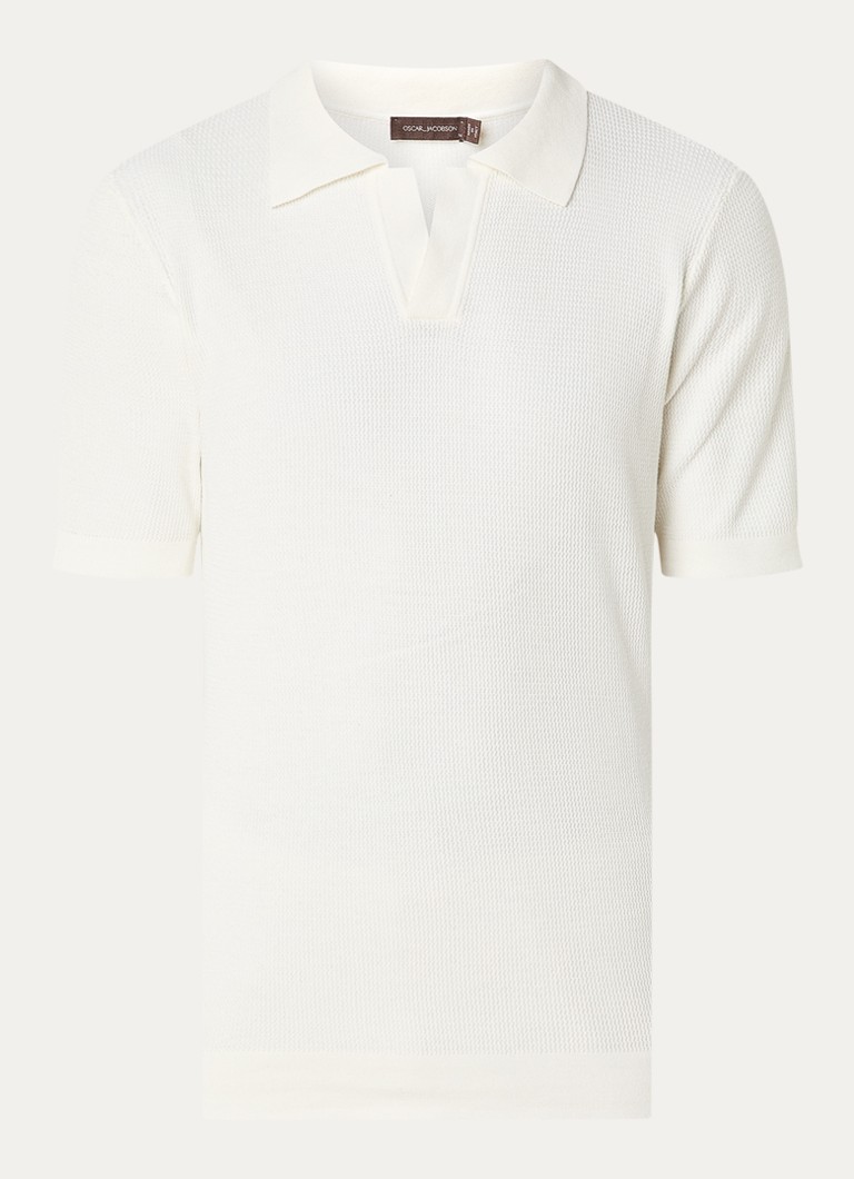 Oscar Jacobson Heren Patrick regular fit polo in de kleur Creme, maat: S