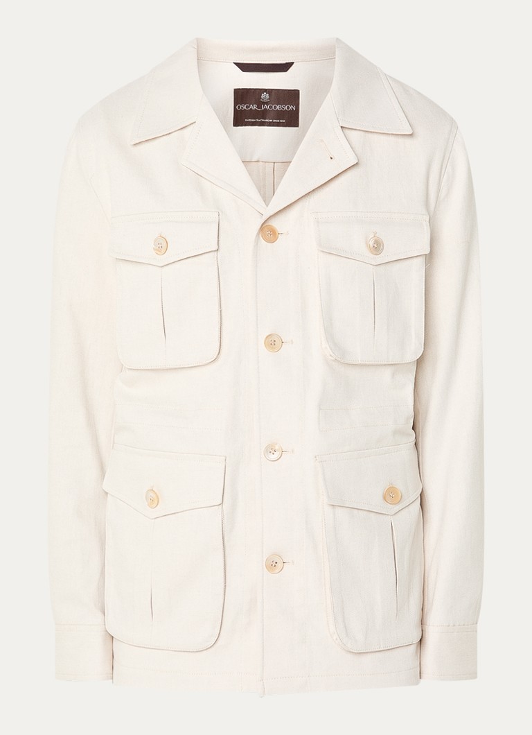 Oscar Jacobson Heren Sirolo jack met borstzakken in de kleur Beige, maat: XL