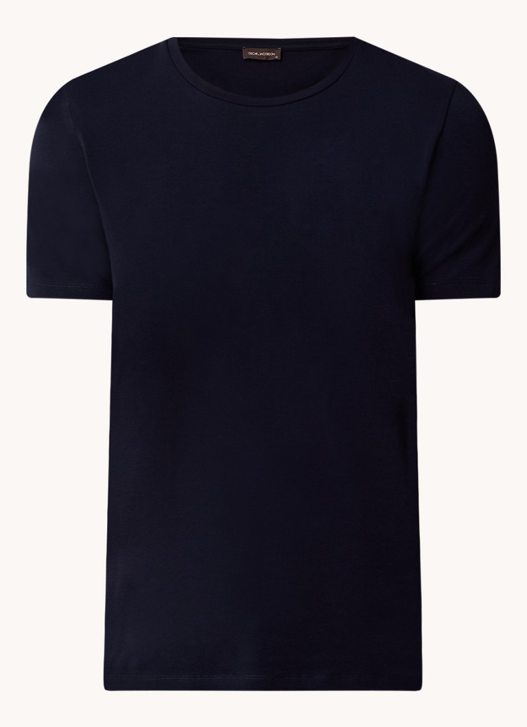 Oscar Jacobson Heren Kyran T-shirt met stretch in de kleur Donkerblauw, maat: S