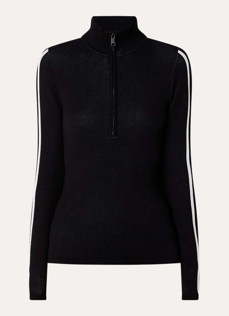 Airforce Dames Stella Star skipully met halve rits in de kleur Zwart, maat: L