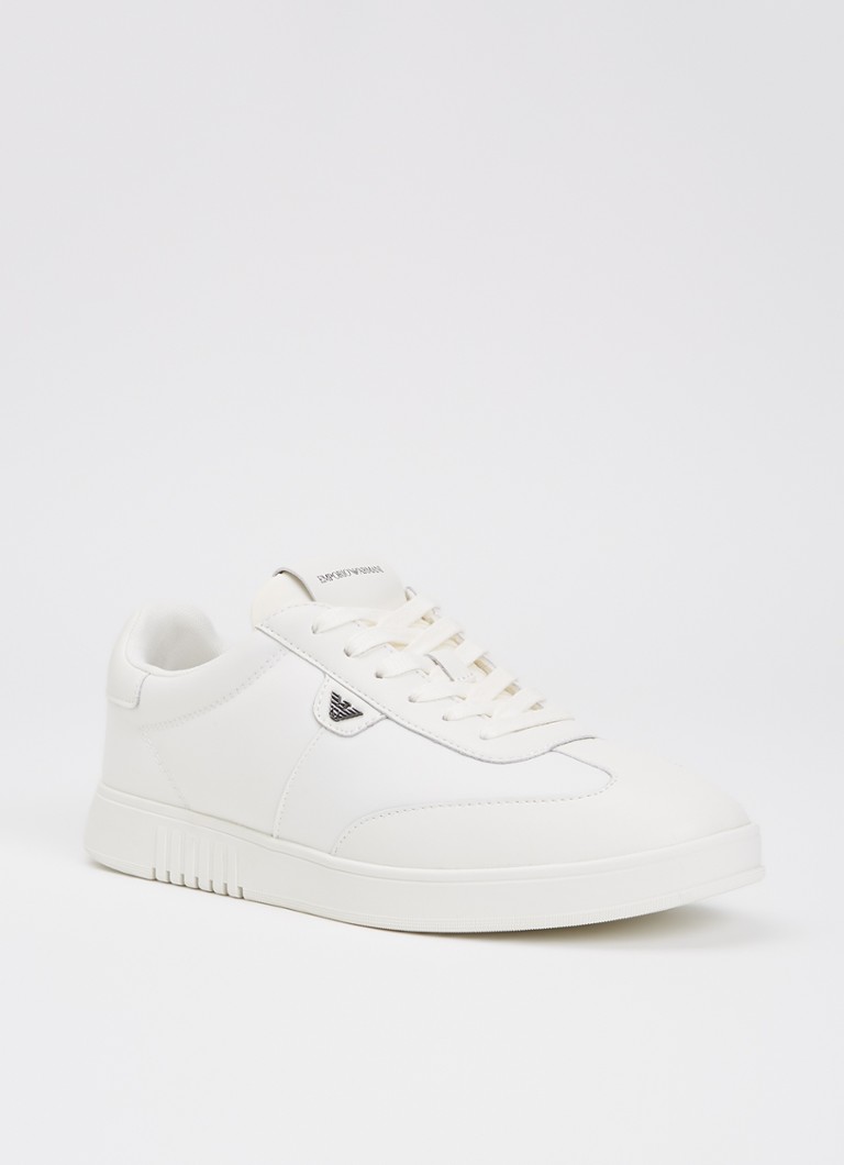 Armani Heren Sneaker met leren details in de kleur Wit