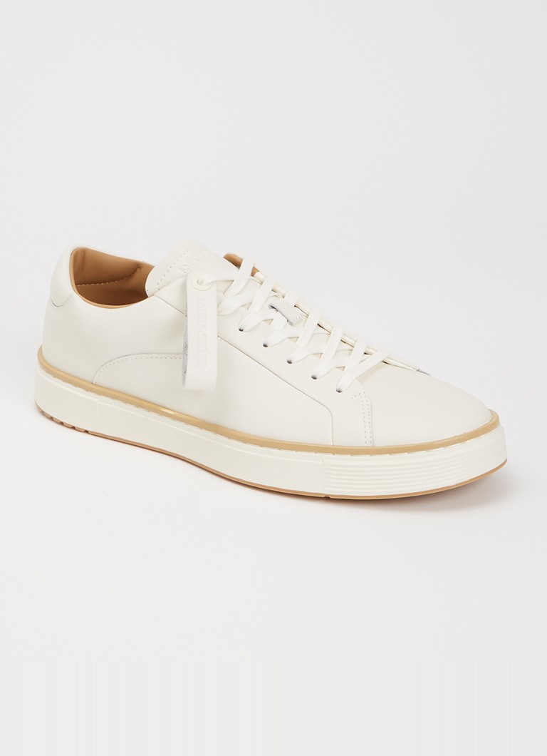 Armani Heren Sneaker van leer in de kleur Gebroken wit