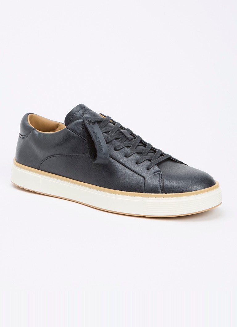 Armani Heren Sneaker van leer in de kleur Donkerblauw