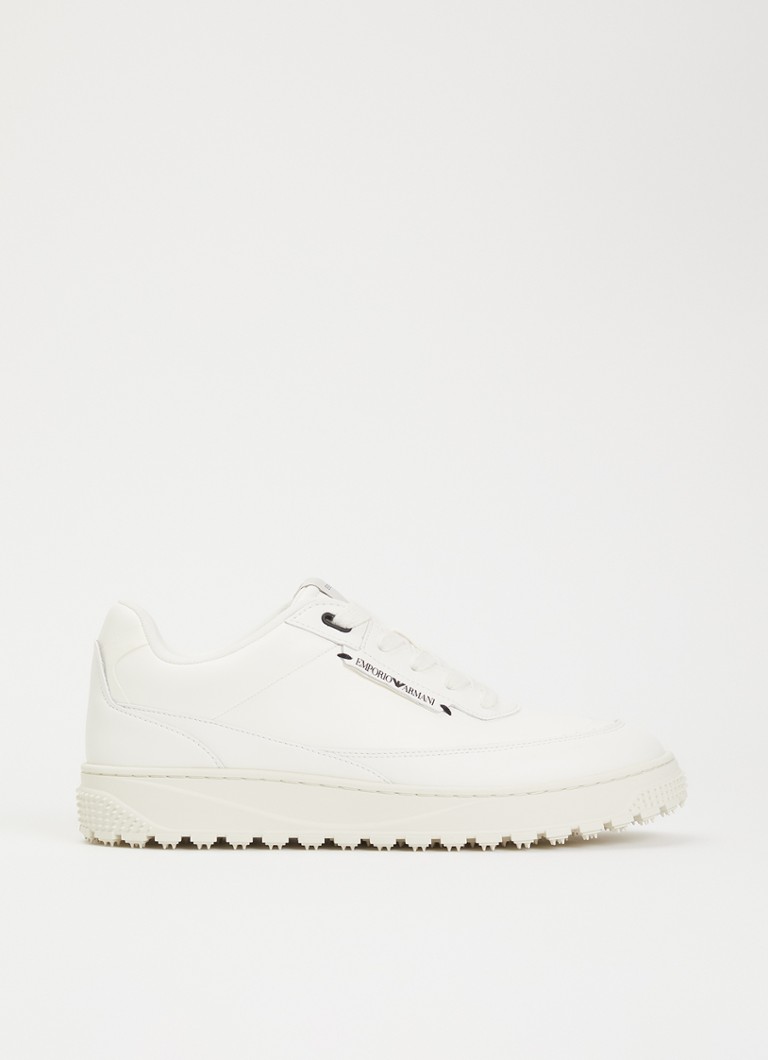 Armani Heren Sneaker van leer in de kleur Gebroken wit