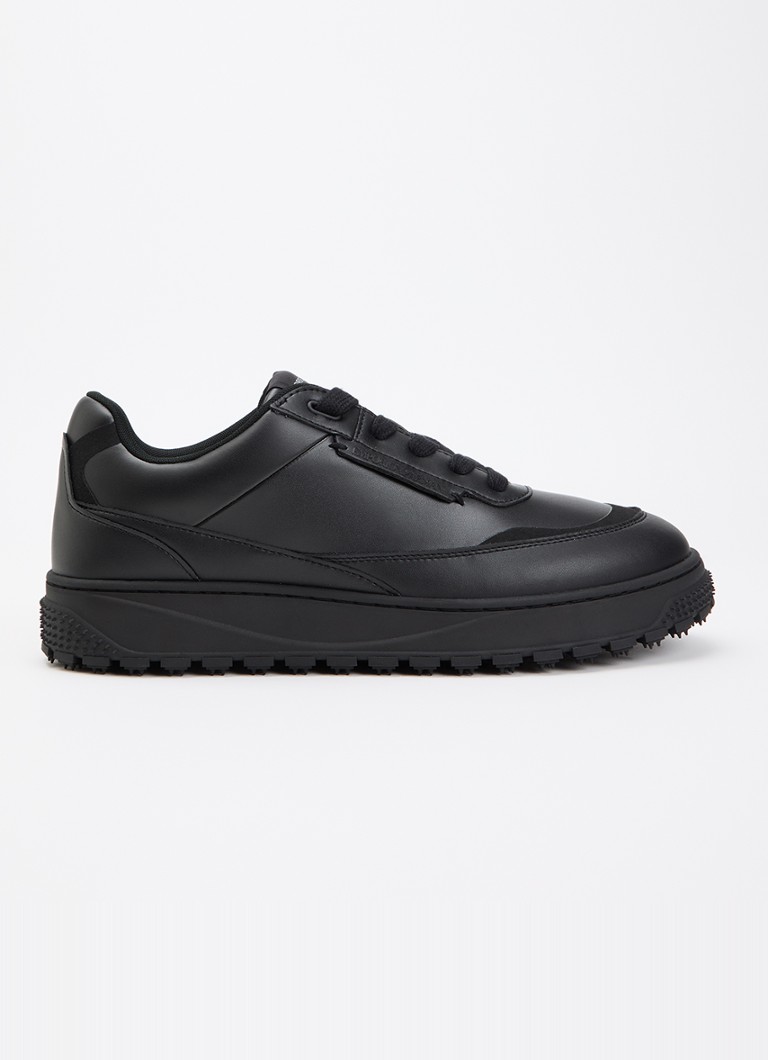 Armani Heren Sneaker van leer in de kleur Zwart