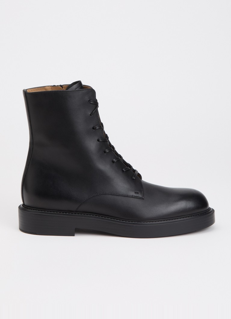 Armani Heren Veterboot van leer in de kleur Zwart