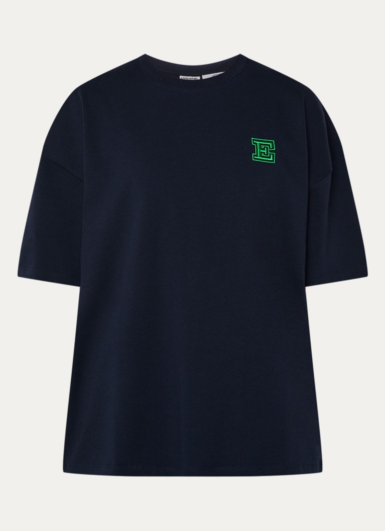 Essentiel Antwerp Dames Jetna T-shirt met logo in de kleur Blauw