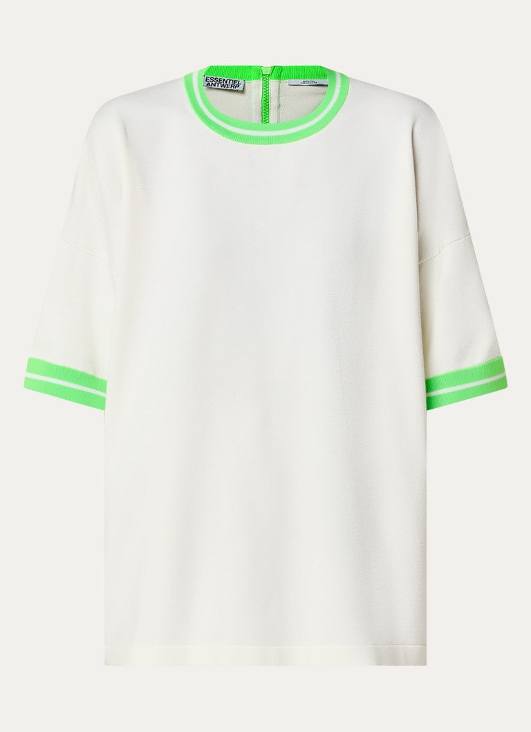 Essentiel Antwerp Dames Fijngebreide top met ronde hals in de kleur Wit