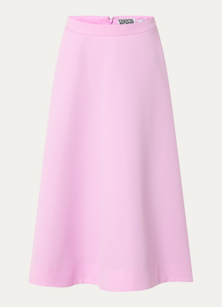 Essentiel Antwerp Dames Midi A-lijn rok met steekzakken en bloemenprint in de kleur Roze