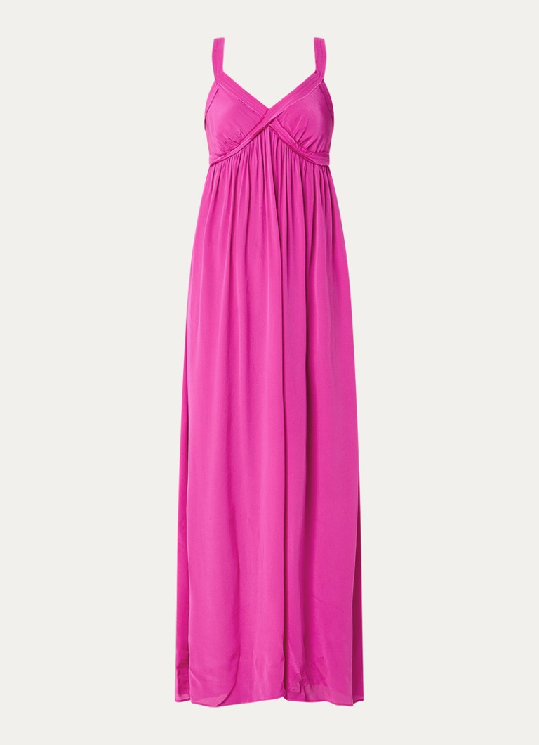 Essentiel Antwerp Dames Maxi jurk met V-hals in de kleur Fuchsia