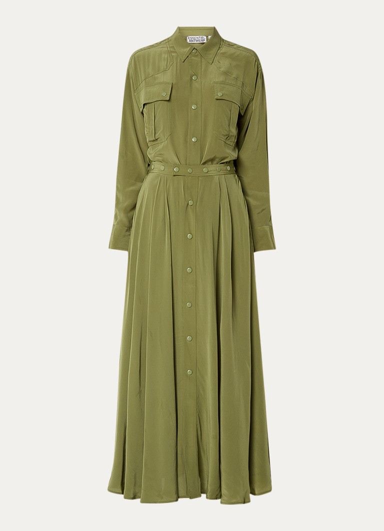 Essentiel Antwerp Dames Playsuit met afneembare maxi plooirok in de kleur Mosgroen