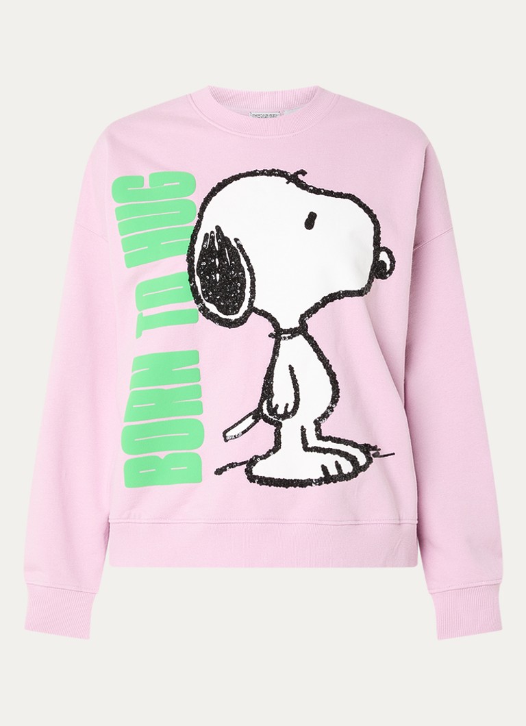 Essentiel Antwerp Dames Jumbrella sweater met print en pailletten in de kleur Paars