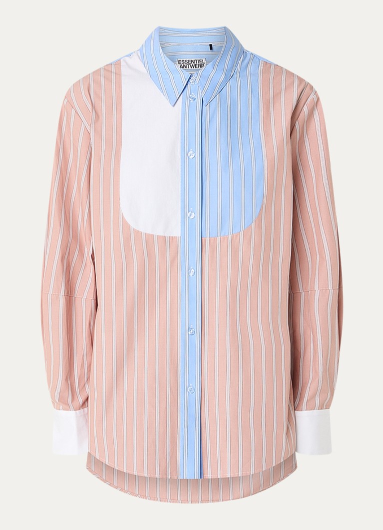 Essentiel Antwerp Dames Jatch blouse met streepprint in de kleur Zalmroze