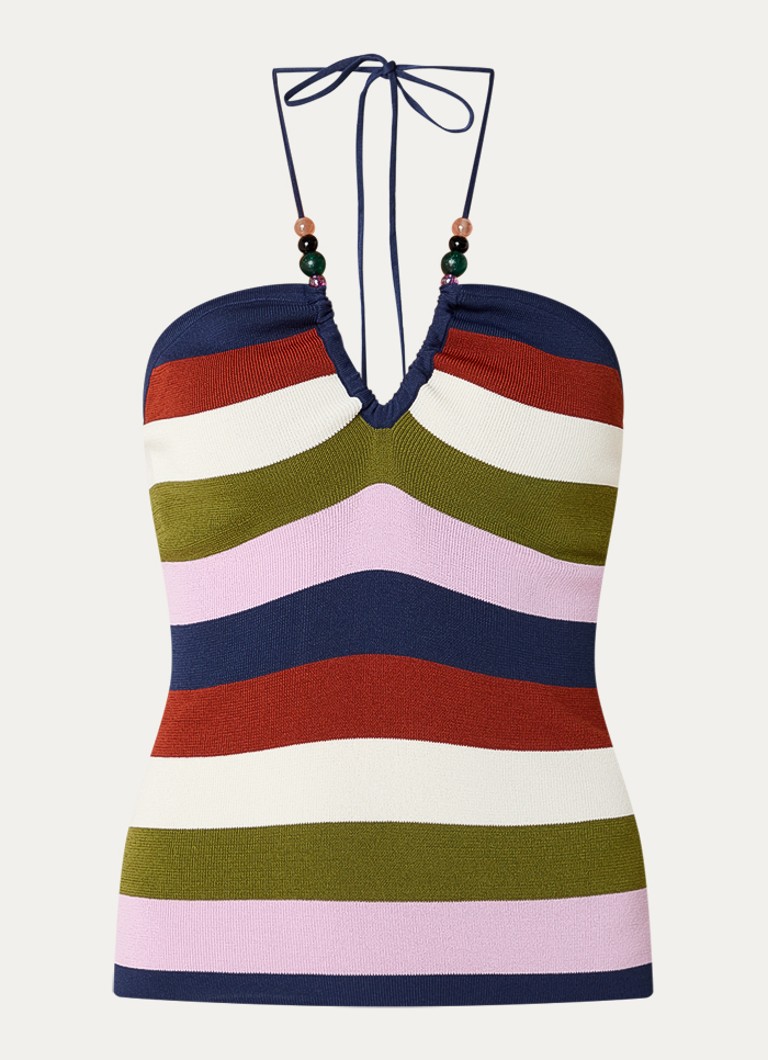Essentiel Antwerp Dames Jellie mouwloze top met streepprint in de kleur Donkerblauw