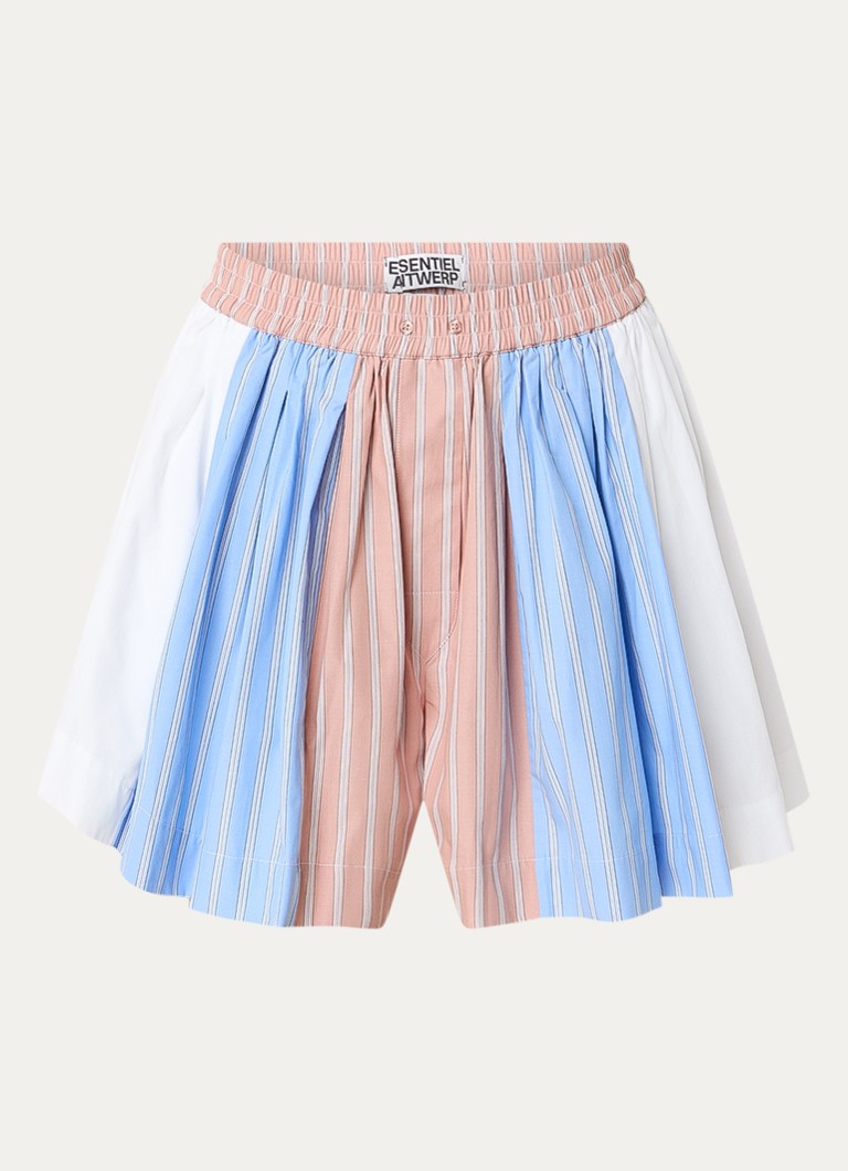 Essentiel Antwerp Dames High waist wide fit korte broek met streepprint in de kleur Zalmroze