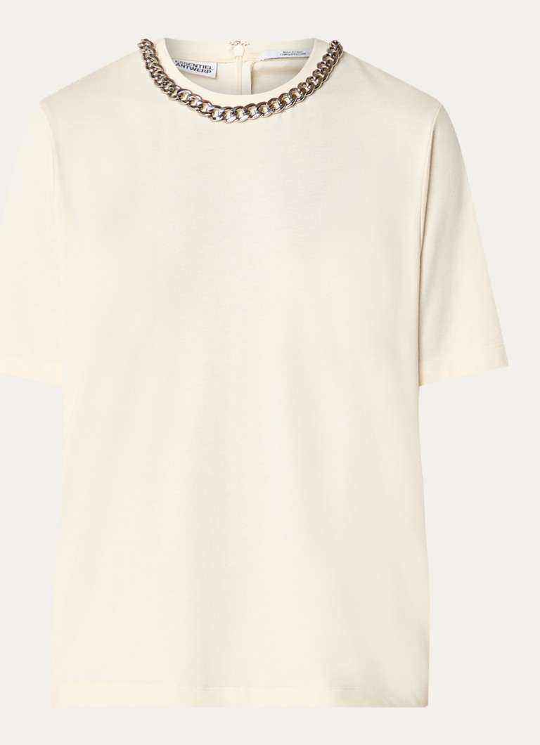 Essentiel Antwerp Dames Klaim T-shirt met stretch in de kleur Creme