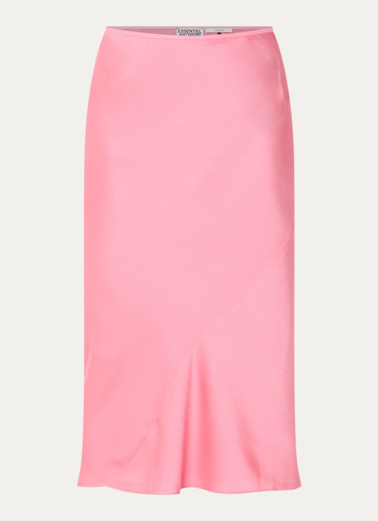 Essentiel Antwerp Dames Krump midi rok van satijn in de kleur Roze