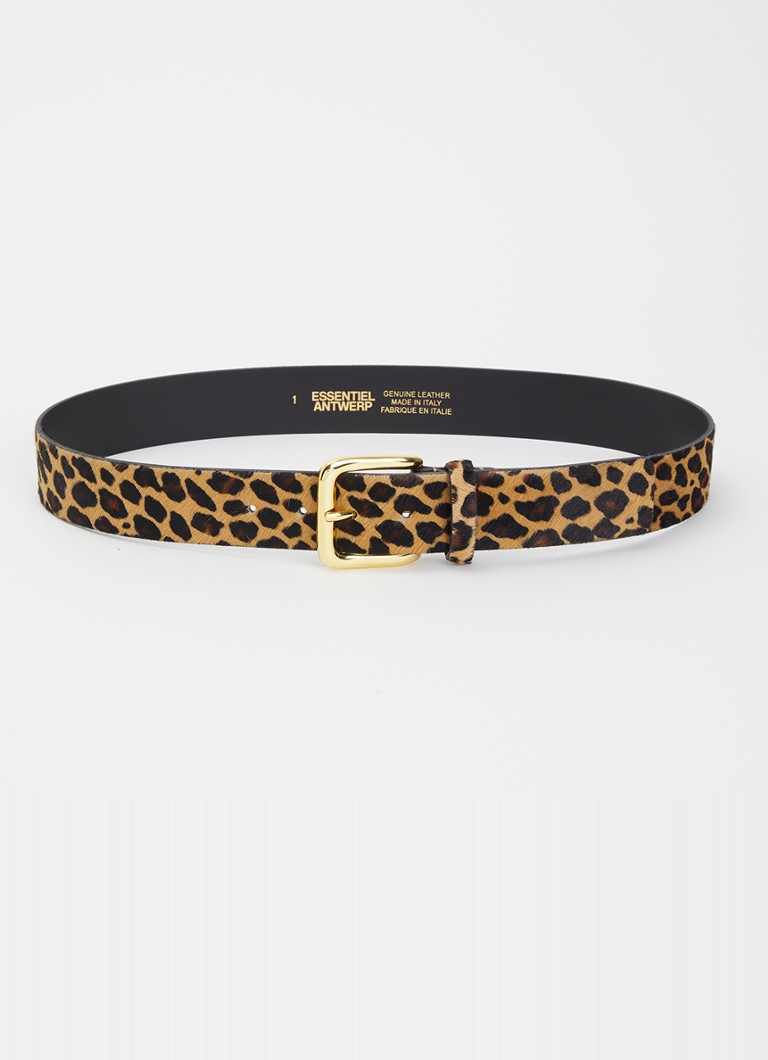 Essentiel Antwerp Dames Kofee riem met panterprint in de kleur Bruin